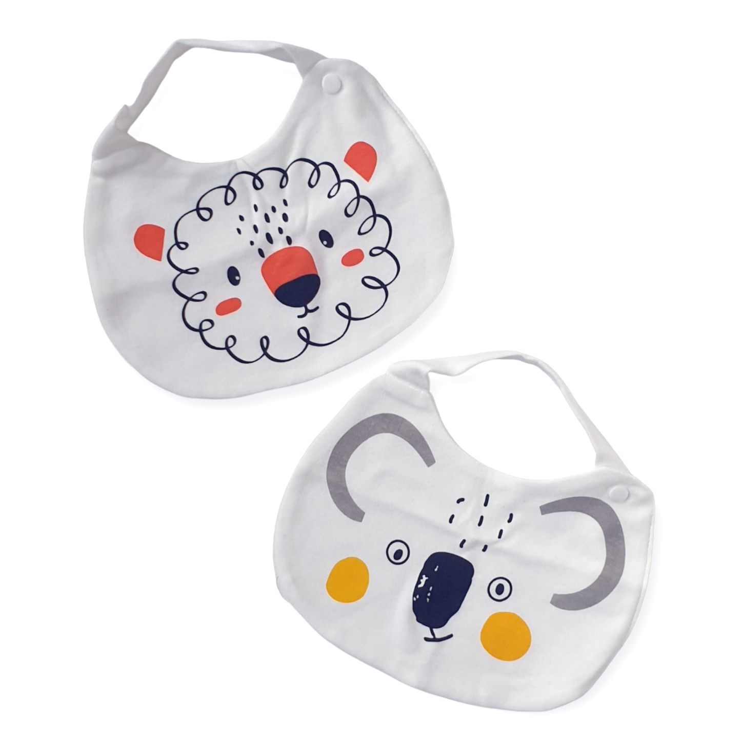 2 stuks Katoenen Dieren Slabbetjes