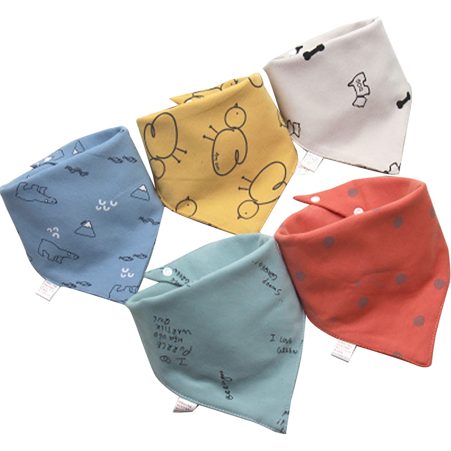 Set van 5 Bandana Slabbetjes