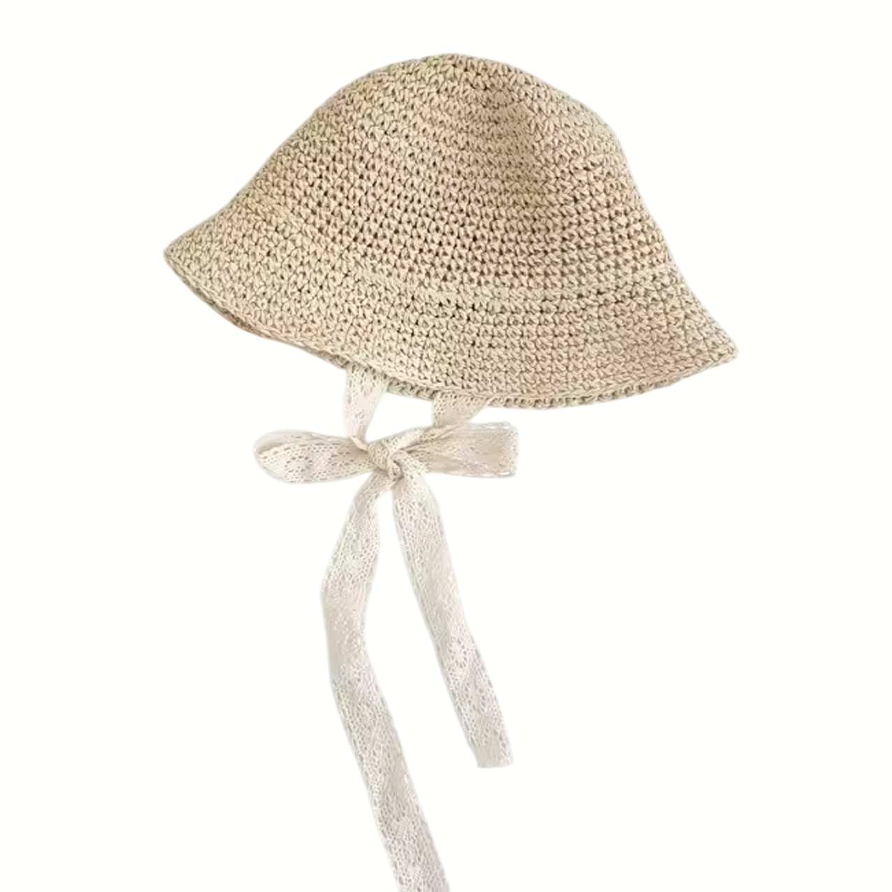 Gevlochten Zomerhoedje Creme