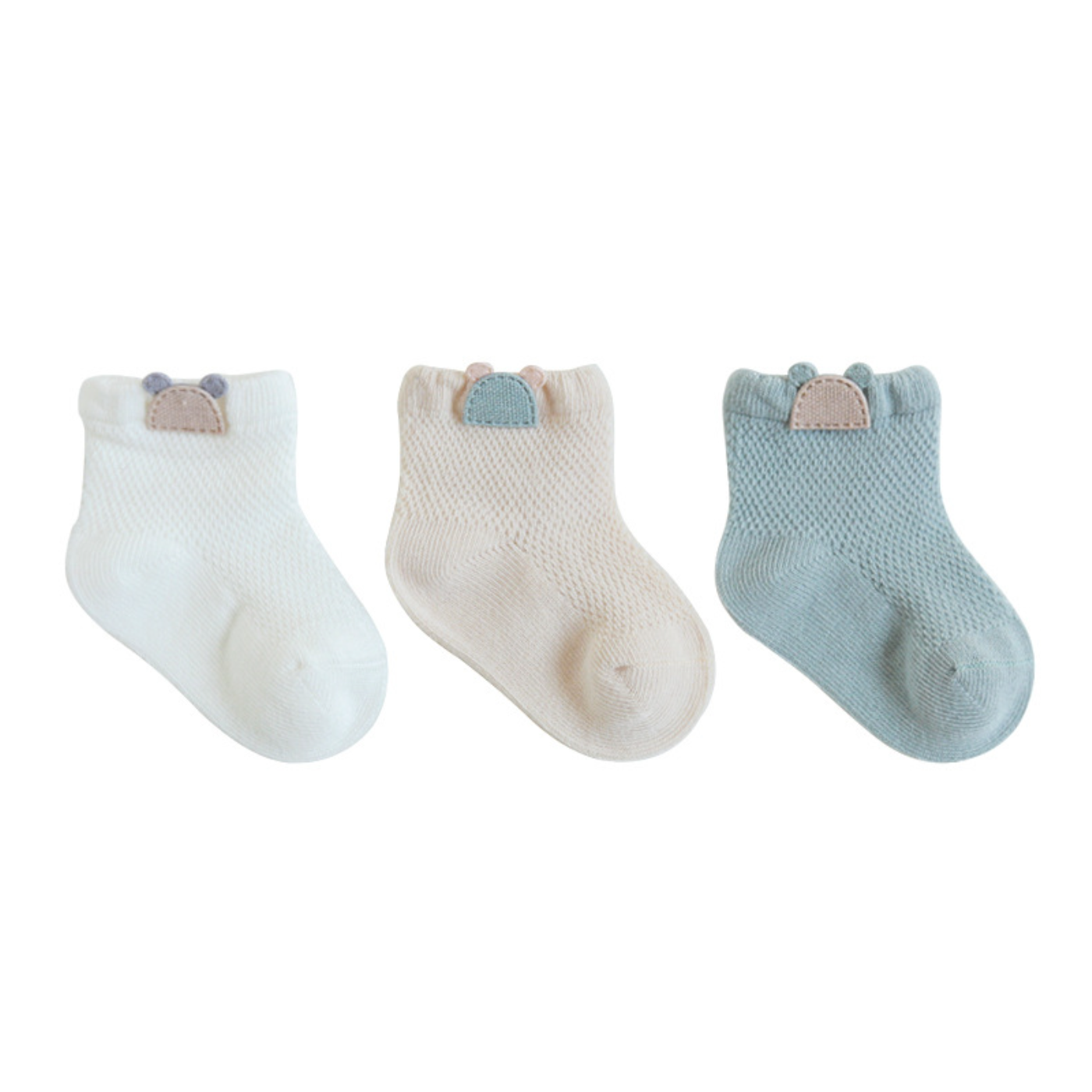 Set van 3 babysokjes blauw