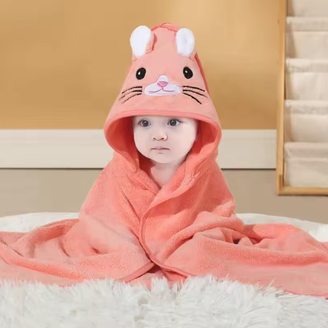 Fleece Badcape met Capuchon 'Kat'