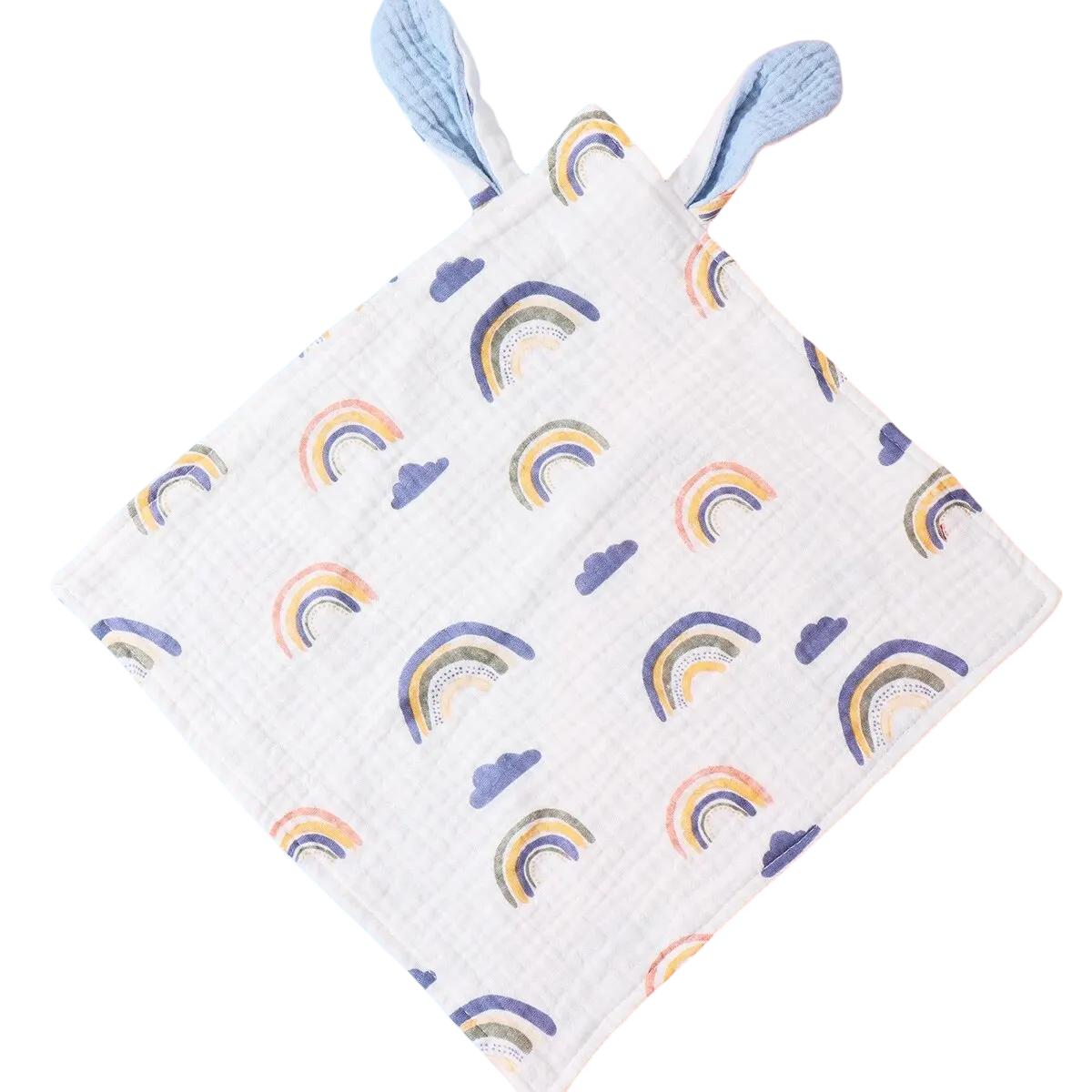 Knuffeldoekje met blauwe regenbogen