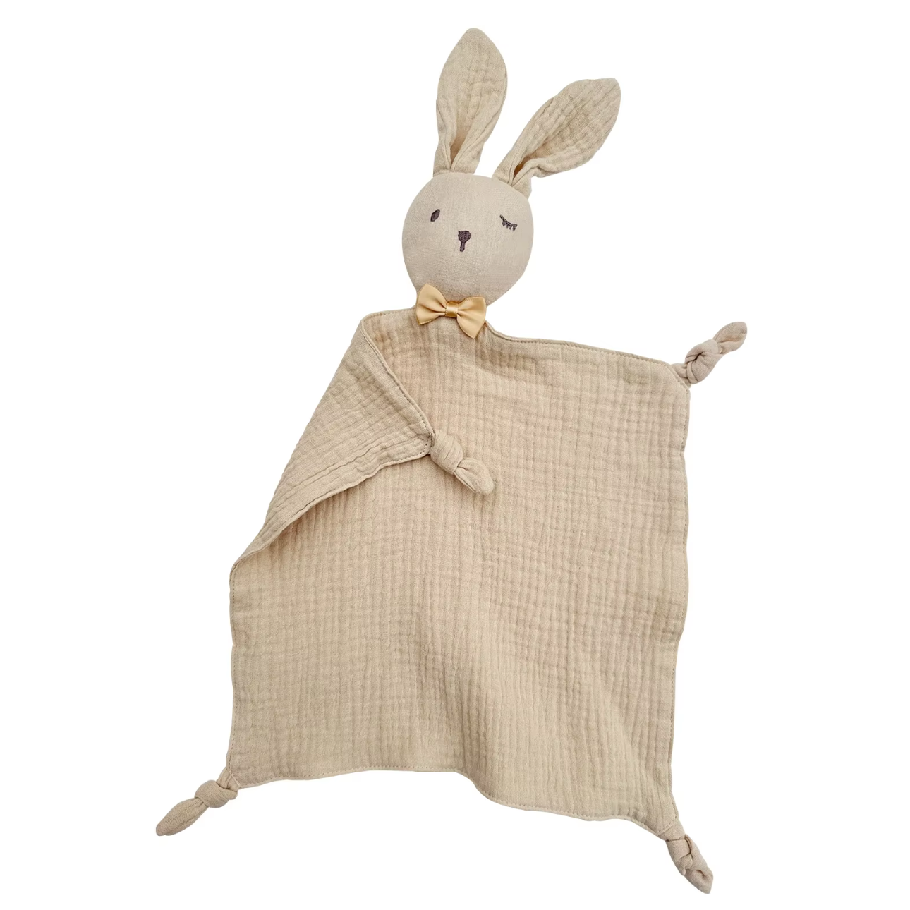 Knuffeldoekje Winky 'Konijn met Strikje' Beige