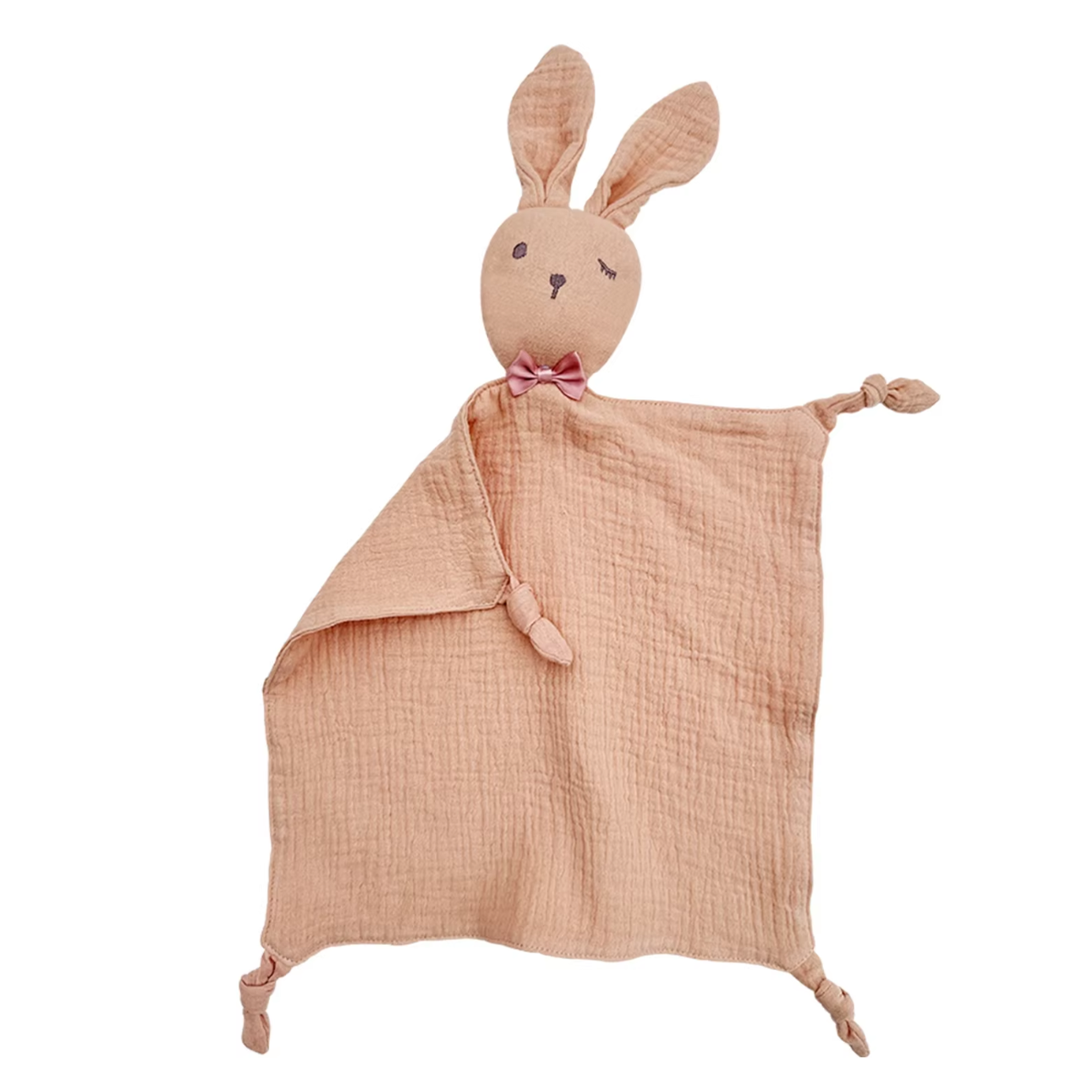 Knuffeldoekje Winky 'Konijn met Strikje' Roze
