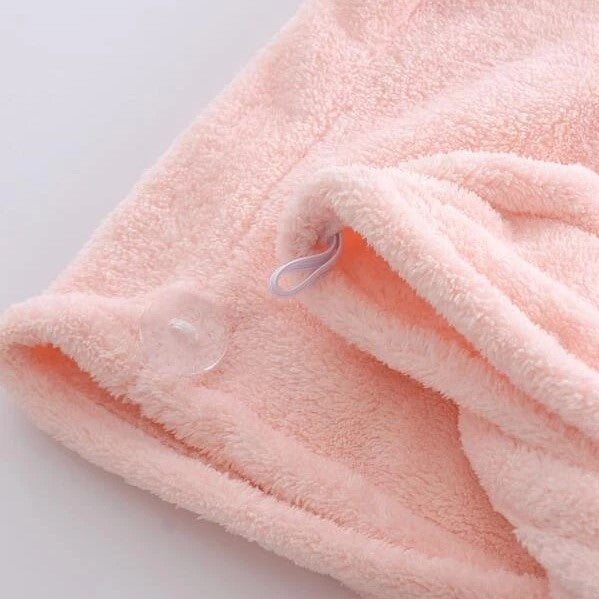Haarhanddoek 'Bunny' roze konijn knoopjes
