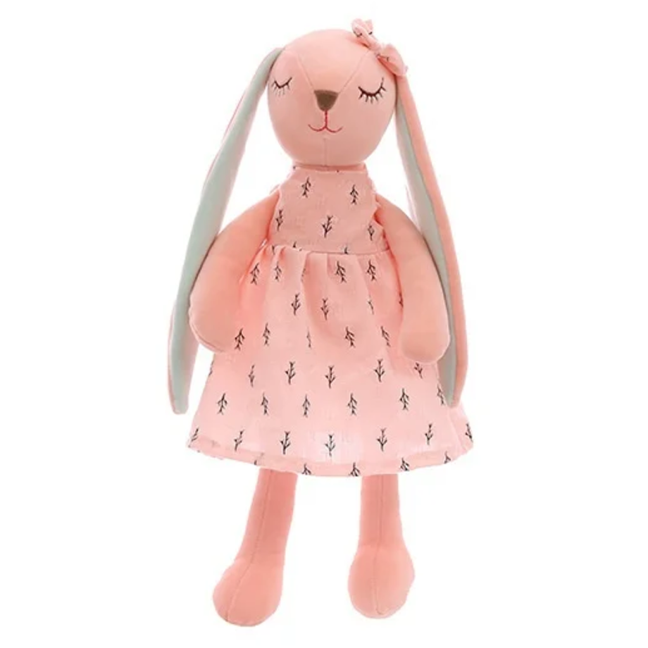 Knuffel Konijn met roze Jurk