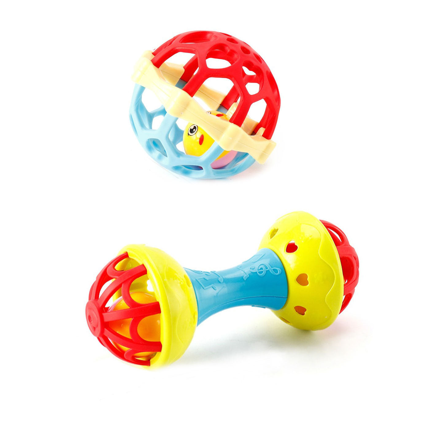 Set van 2 gekleurde rammelaars