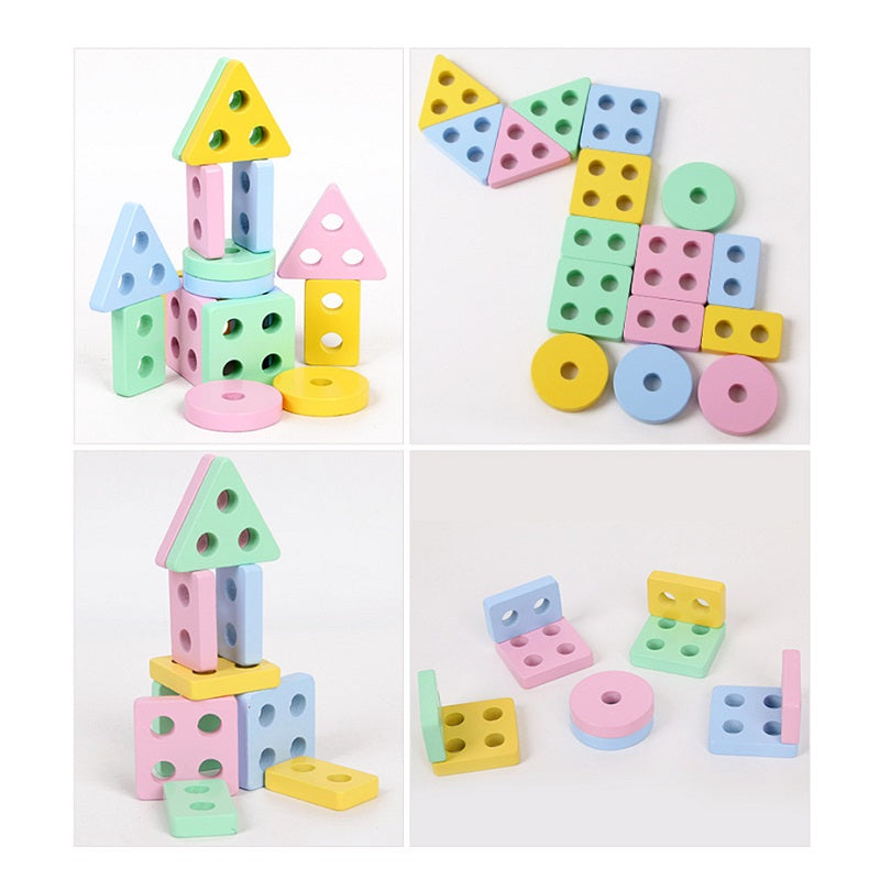 Geometrische Stapelblokjes multi coullor