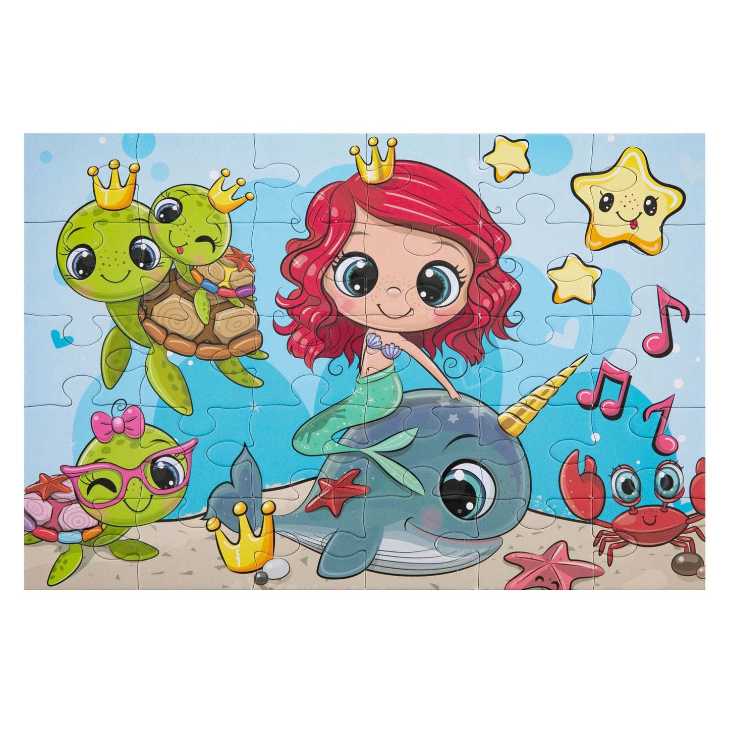 Puzzel met 30 Stukjes (Zeemeermin)