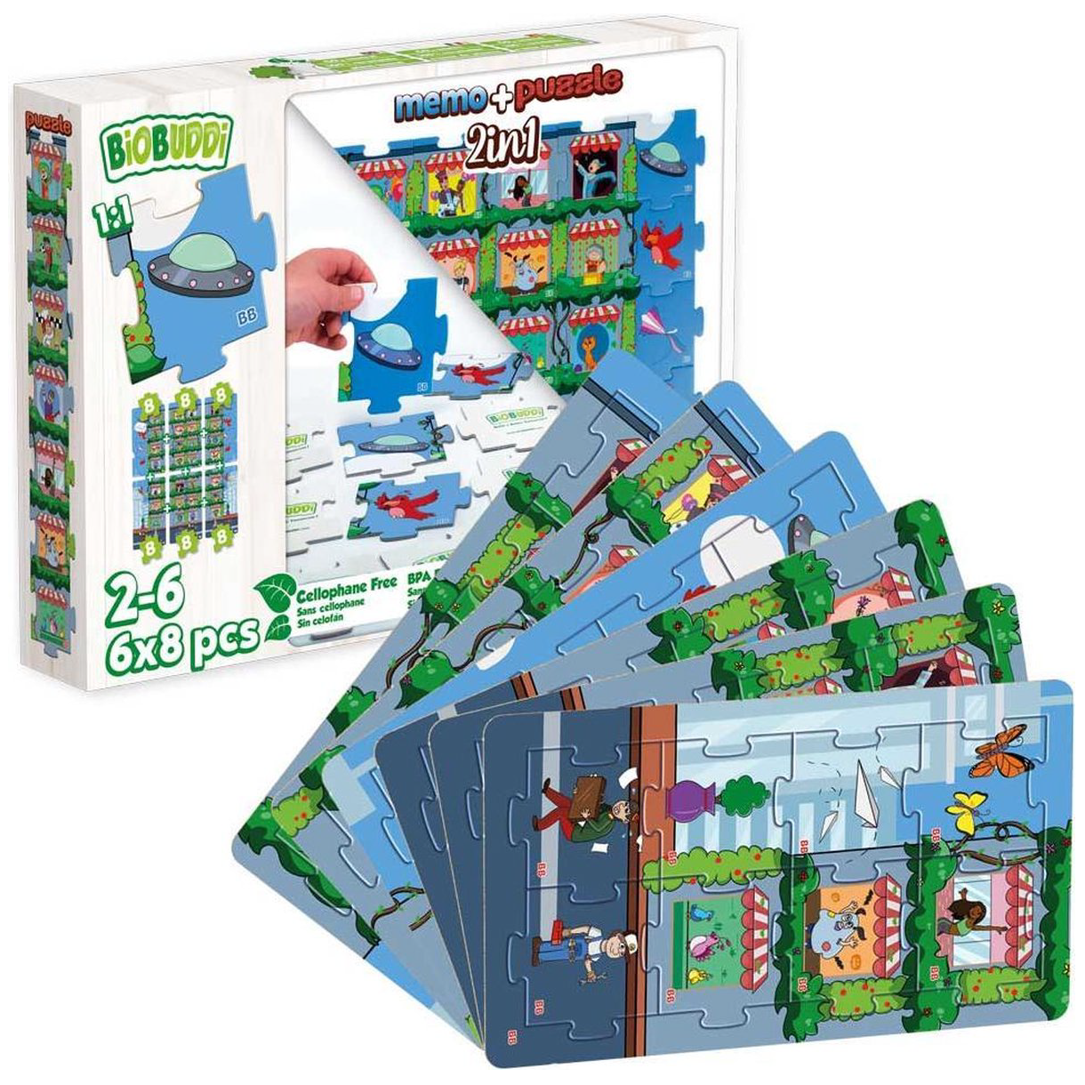 BioBuddi Memory & Puzzel 'Stadsleven'