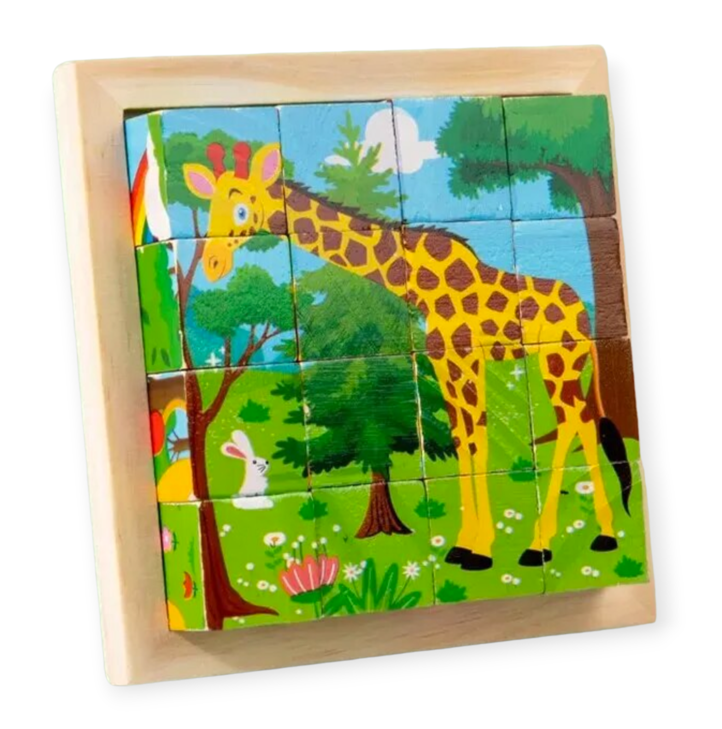 4-in-1 Blokjes Puzzel 'Dieren'