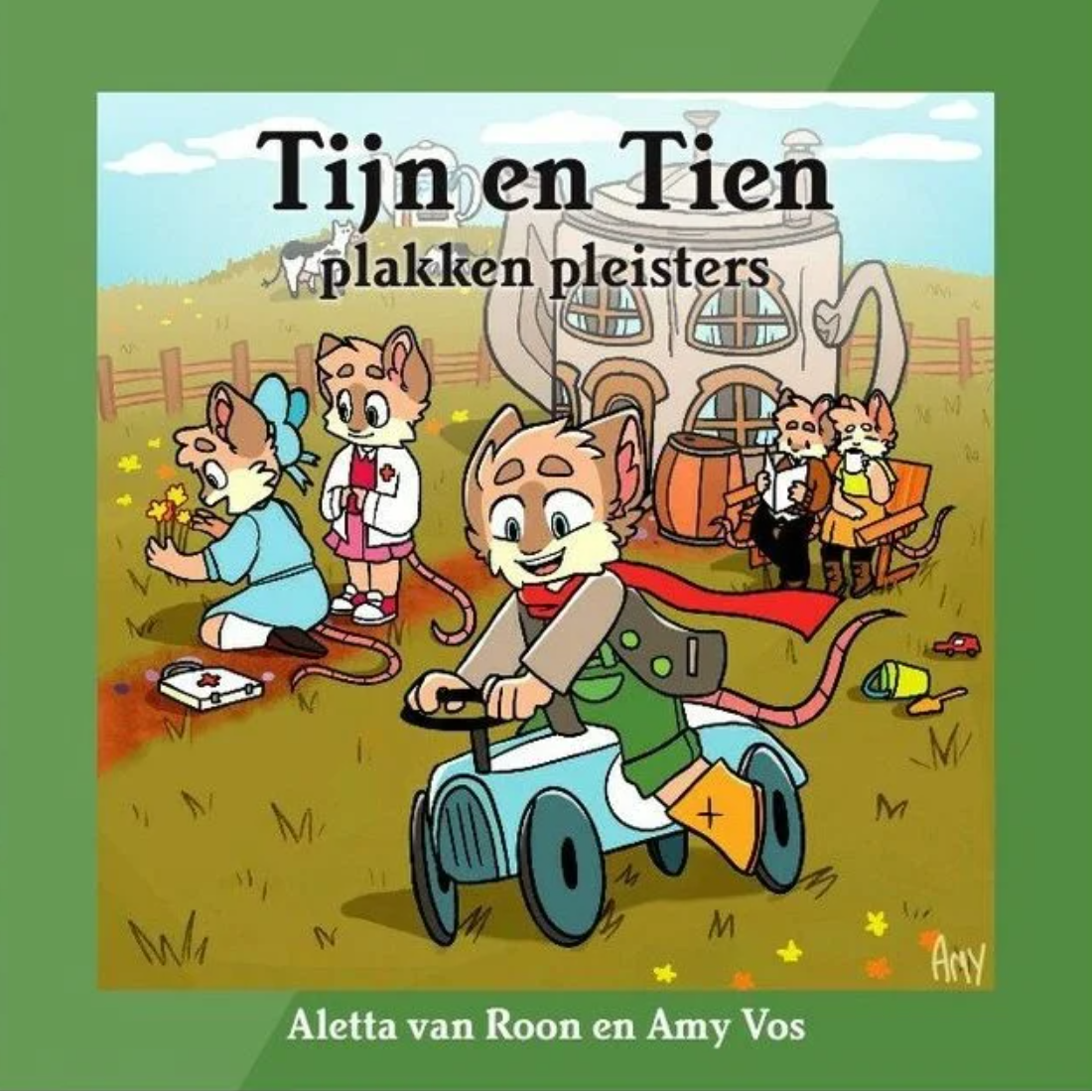 Voorleesboekje 'Tijn en Tien' plakken pleisters kaft