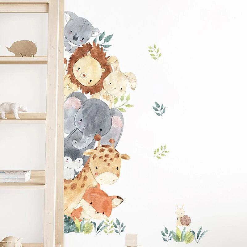 Muursticker Cartoon Dieren Verticaal