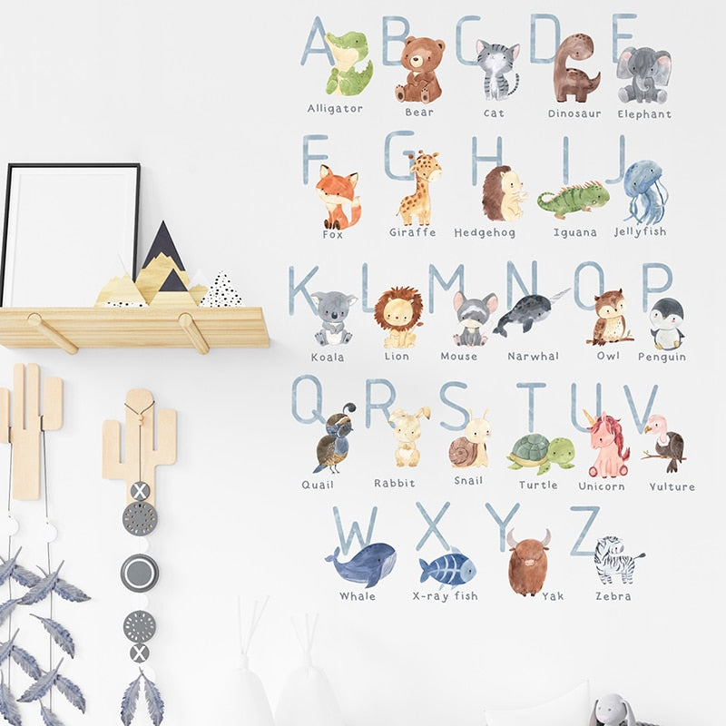 Muursticker Dieren Alfabet