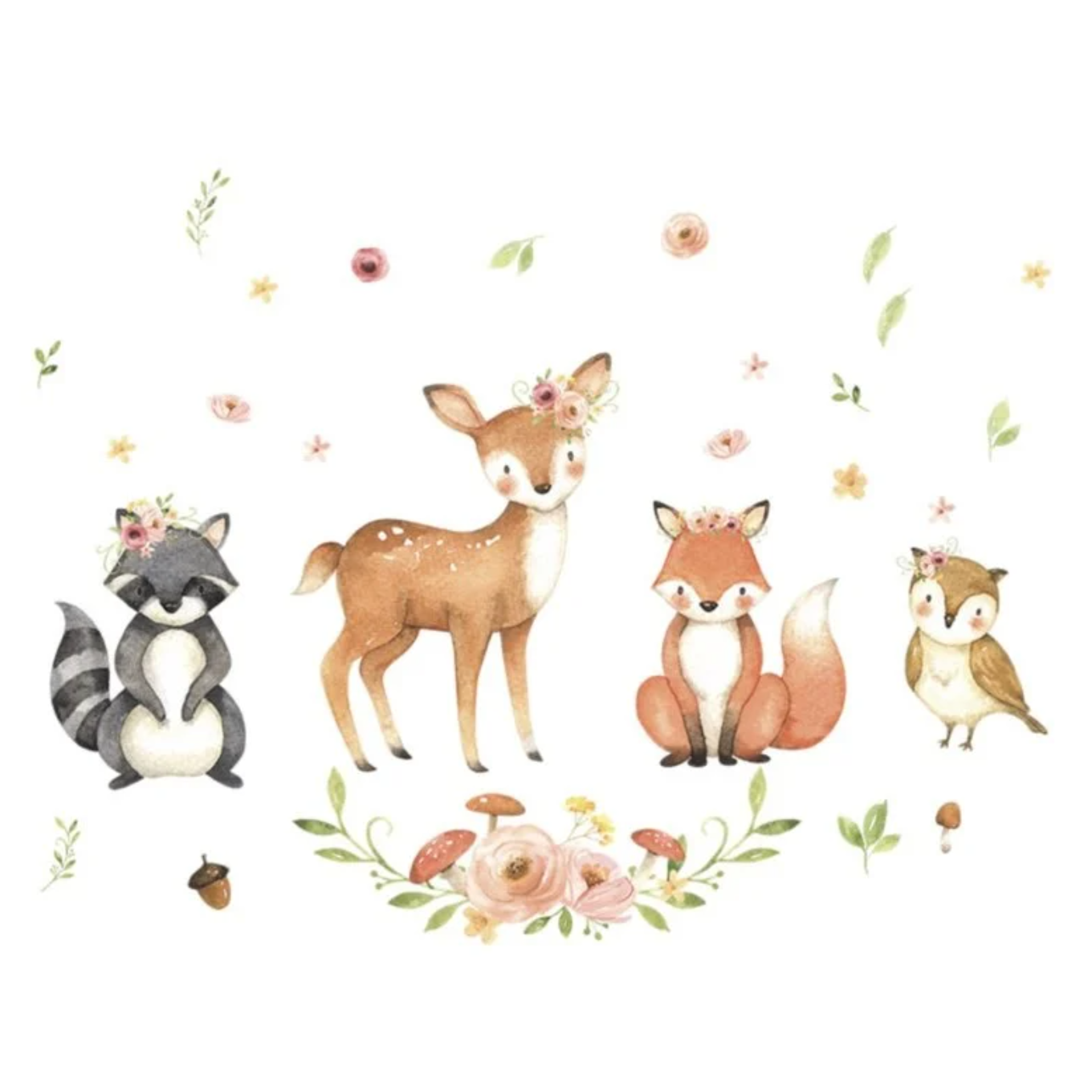 Muursticker 'Dieren en Bloemen'