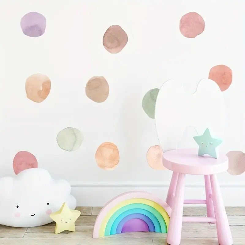 Muursticker 'Aquarel Stippen' sfeer