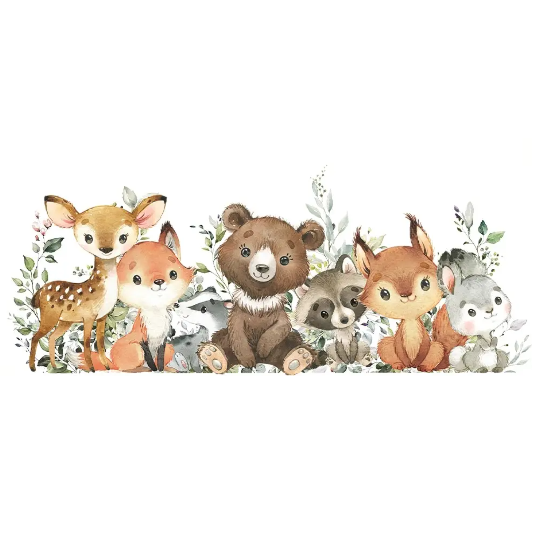 Muursticker 'Pluizige Dieren' detail