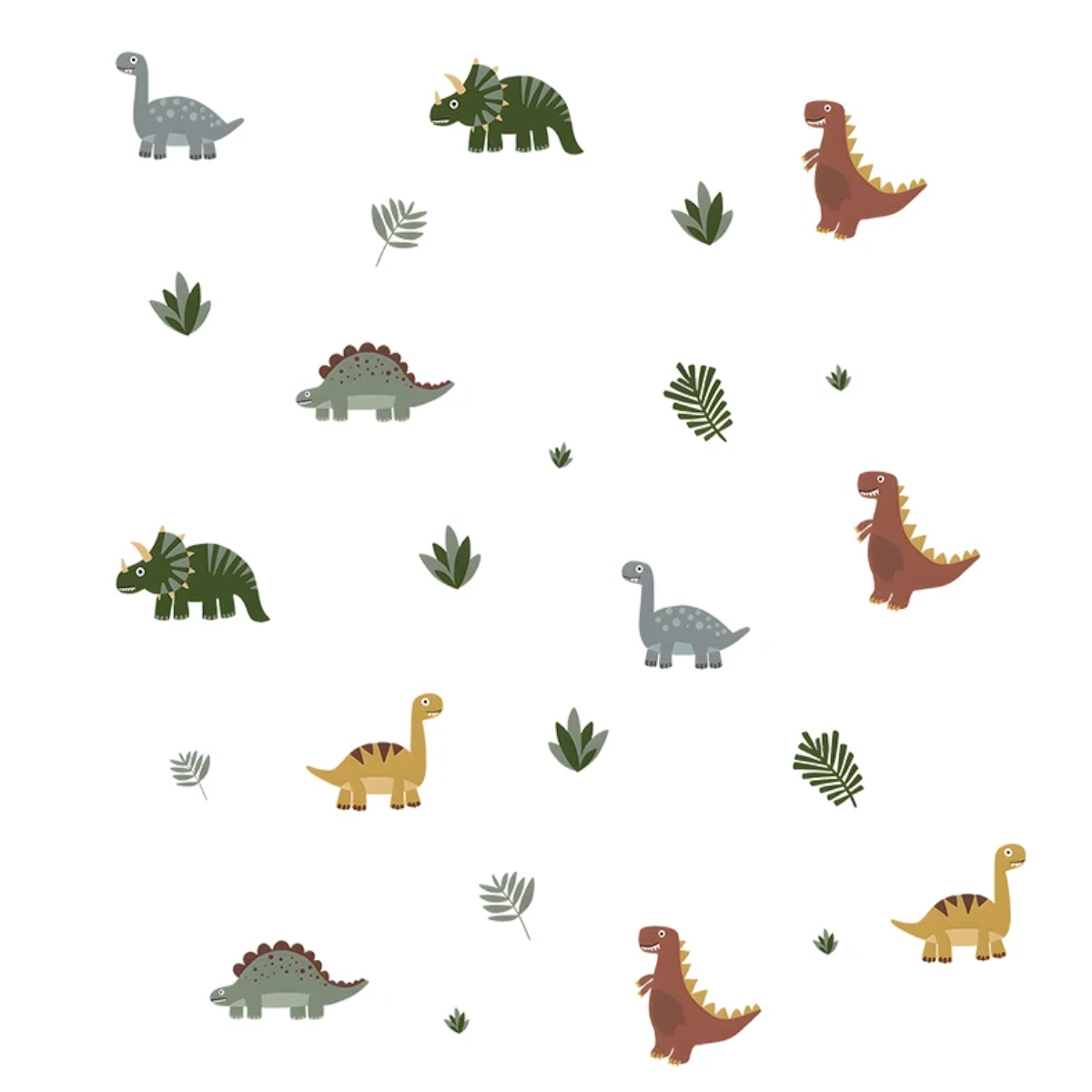Muursticker 'Gekleurde Dino's' detail