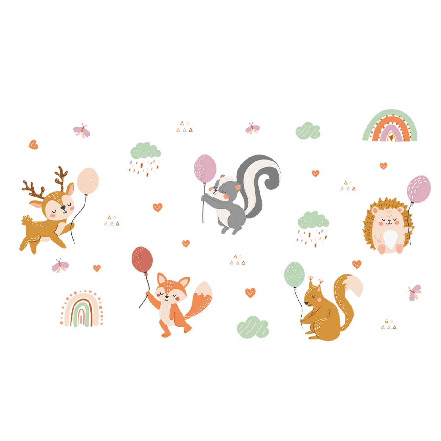Muursticker 'Dieren met een Ballon' detail
