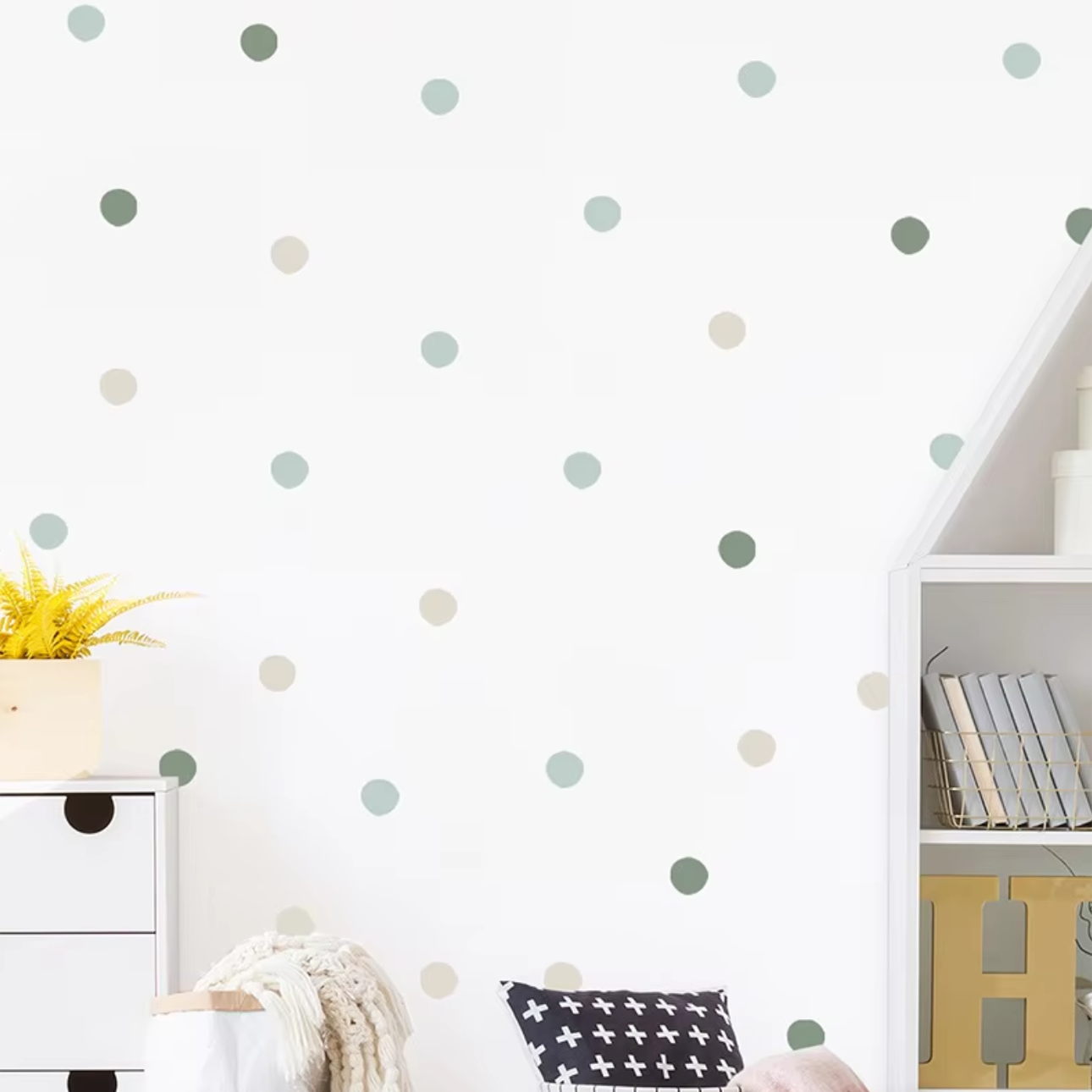 47 Groene Stippen Stickers sfeer