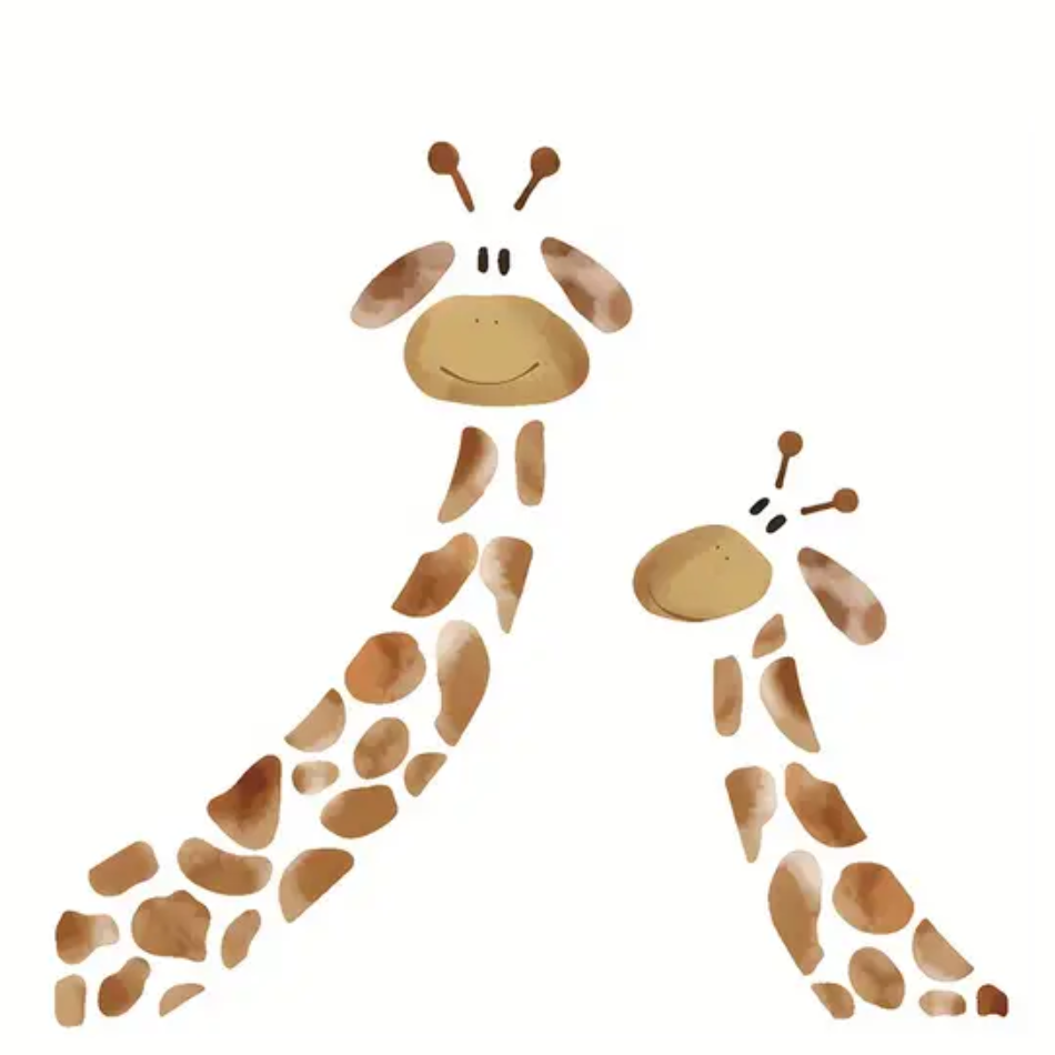 Muursticker 'Blije Giraffen' detail