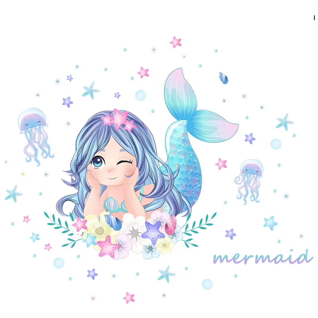 Muursticker 'Mermaid' detail