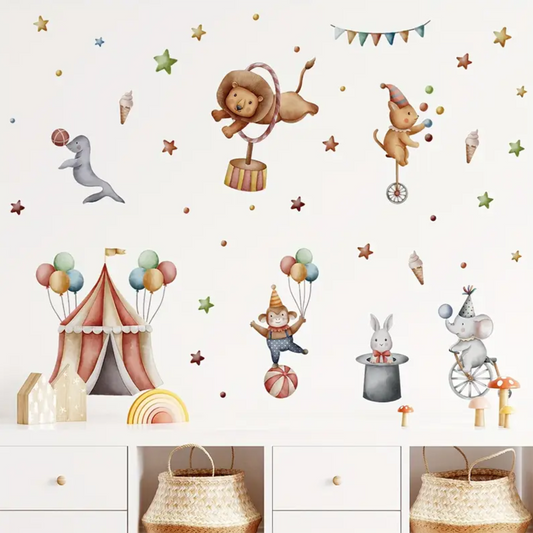Muursticker 'Circus Dieren'