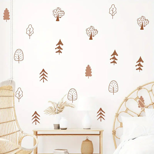 Muursticker 'Bruine Bomen'