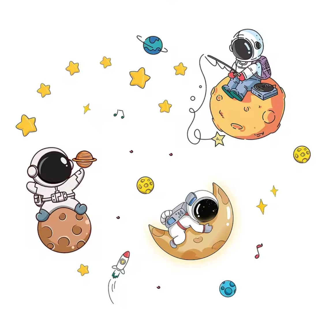 Muursticker 'Astronauten & Planeten'