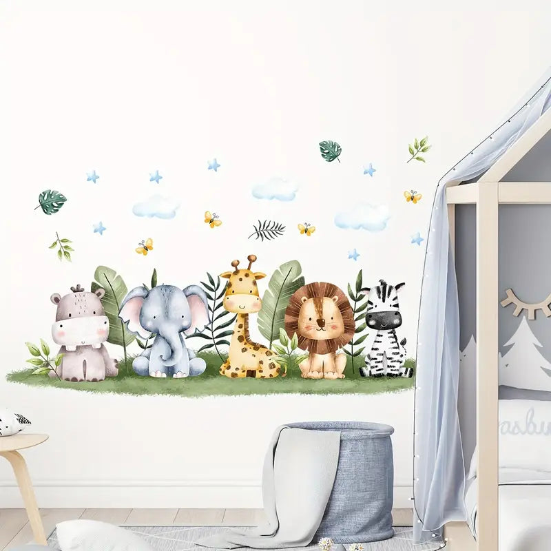 Muursticker 'Jonge Jungle Dieren'