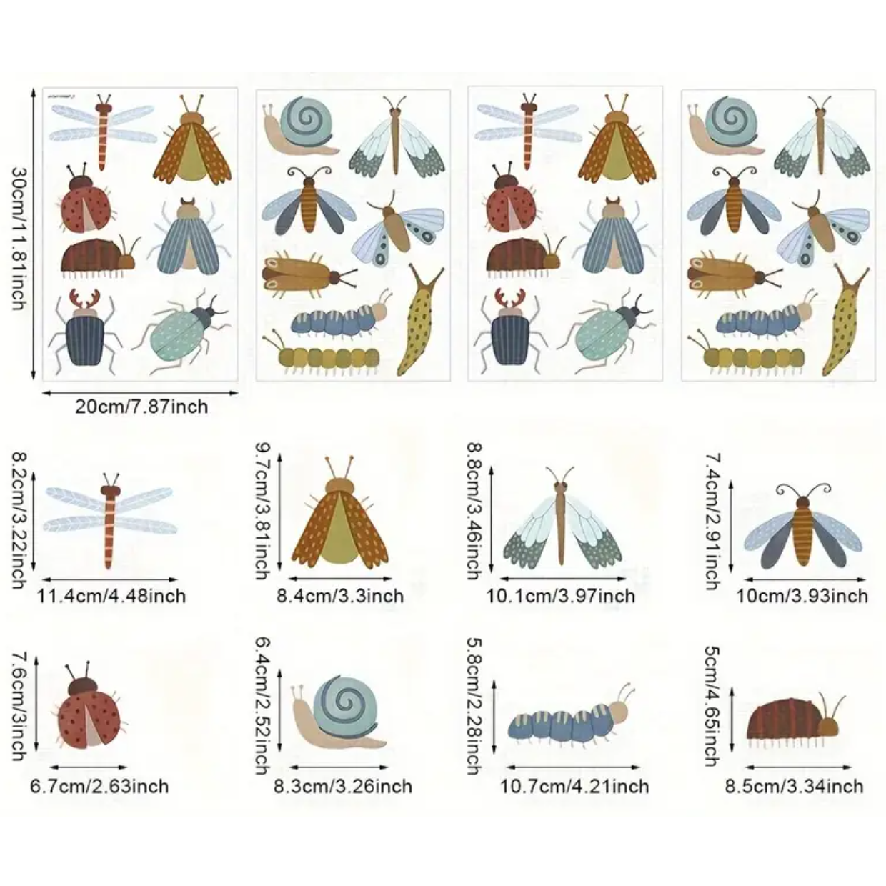 Muurstickers 'Insecten'