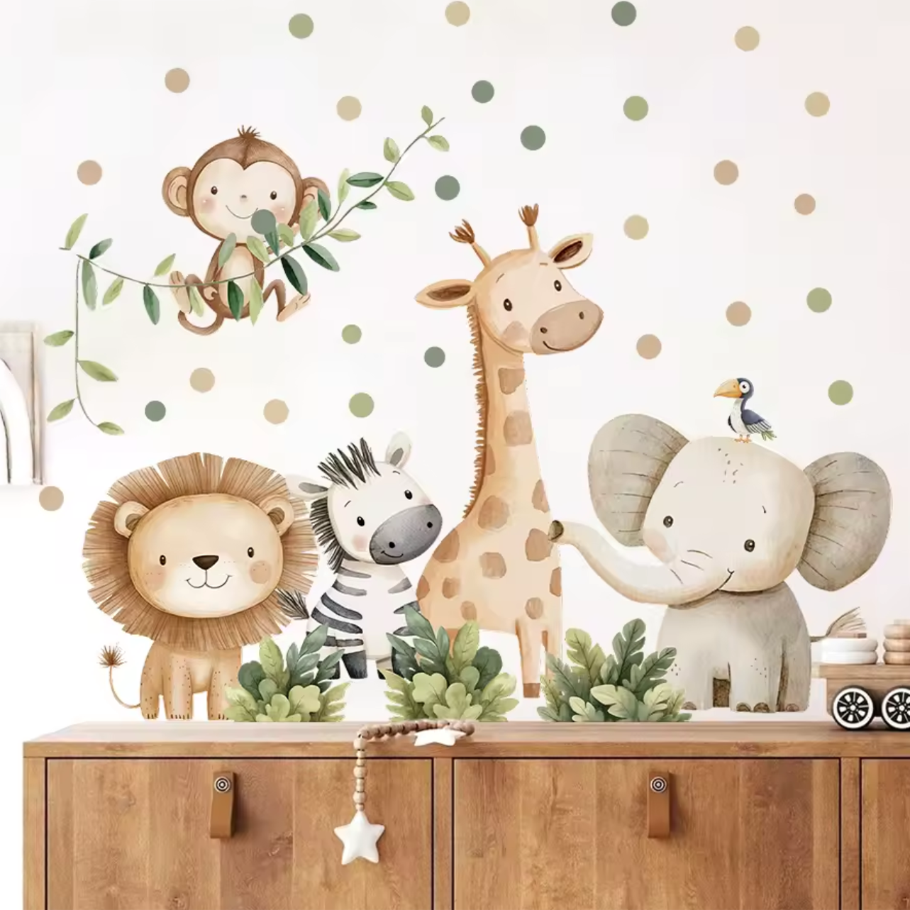 Muursticker 'Jungle Vriendjes & Slingeraap'