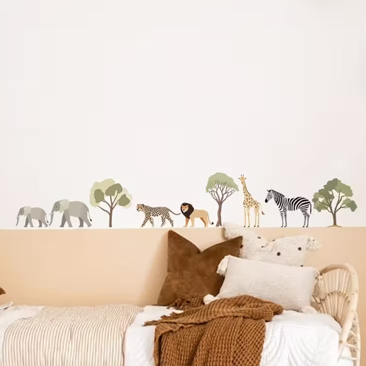 Muursticker 'Afrikaanse Dieren op Rij'