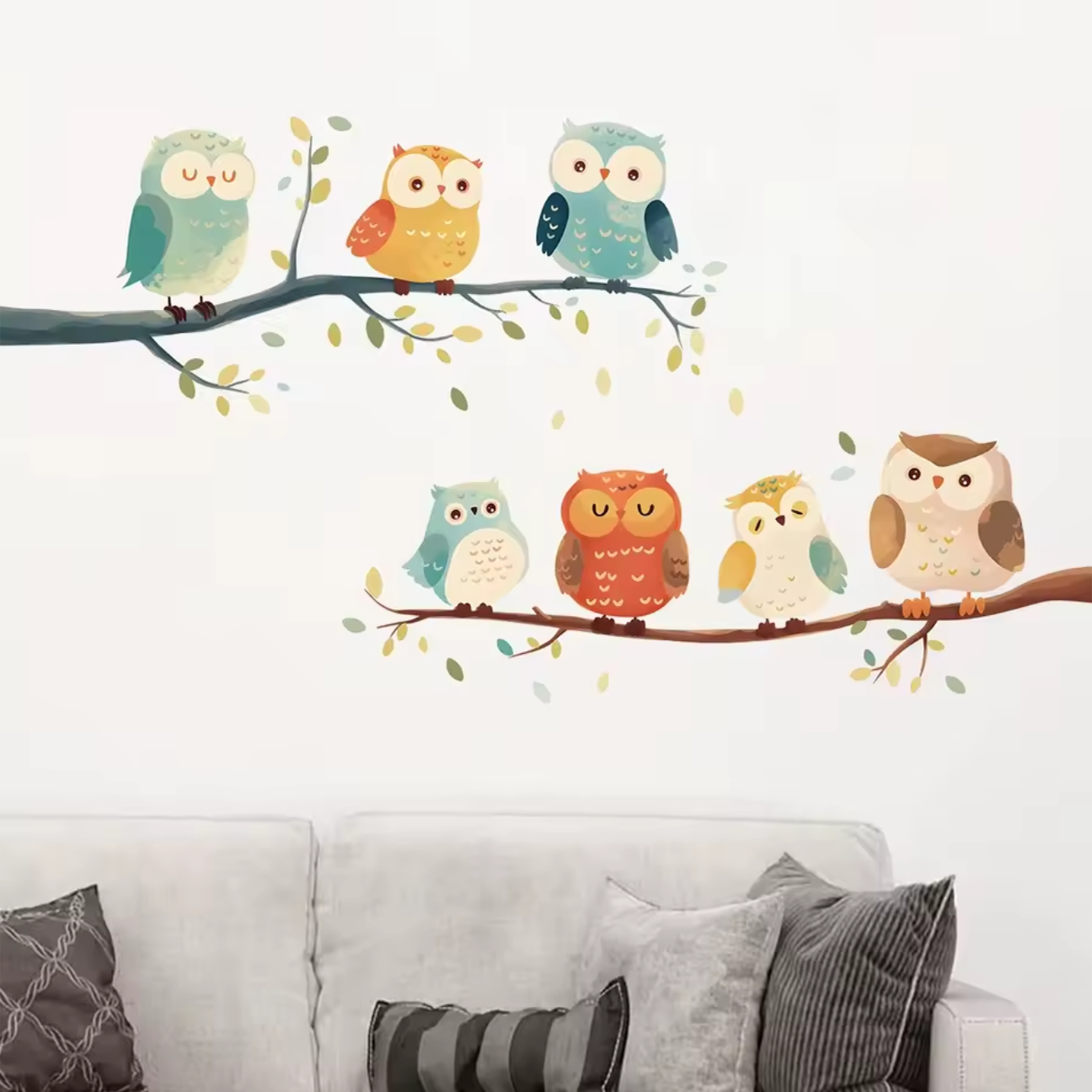 Muursticker 'Uilen op Tak'
