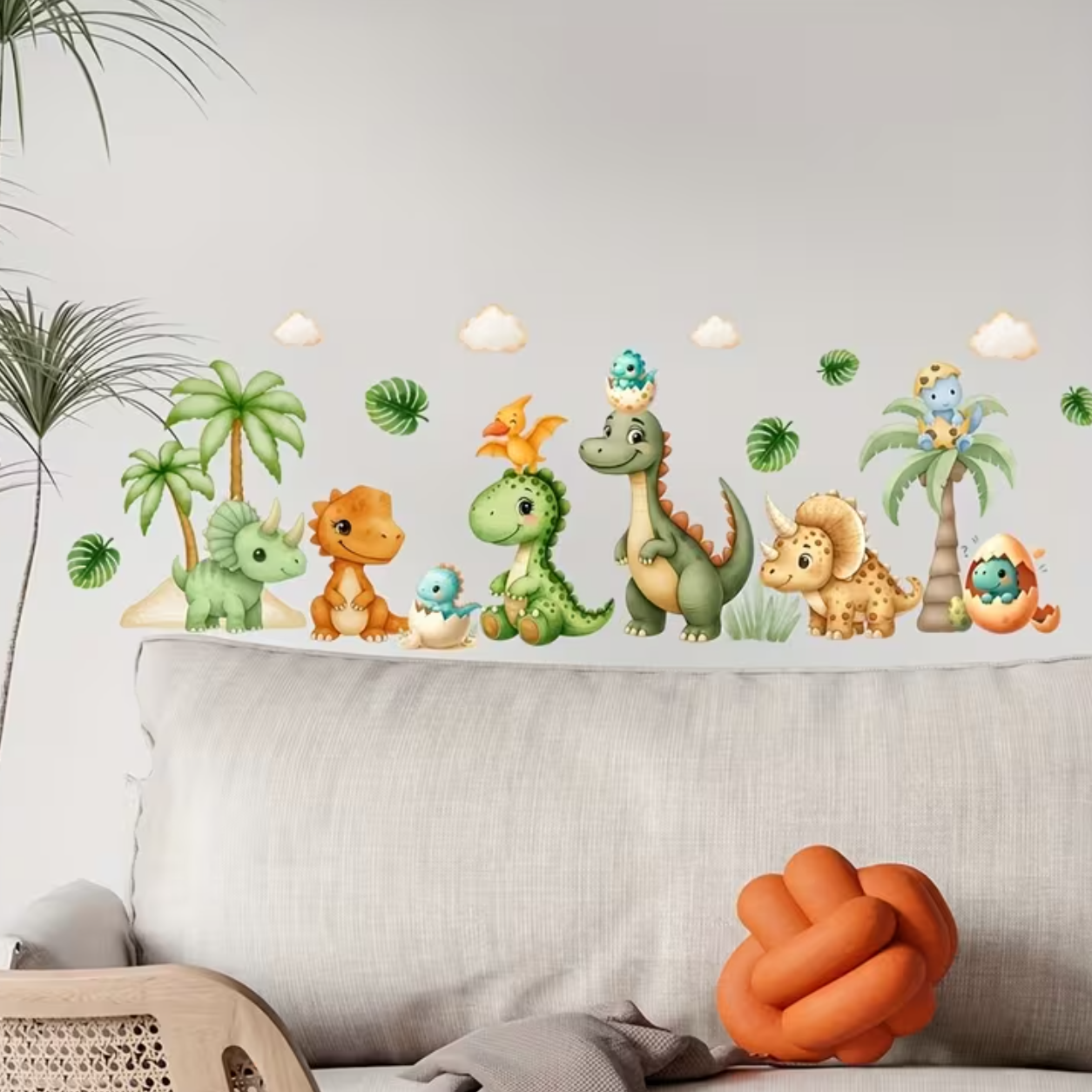 Muursticker 'Dino's met Eieren'