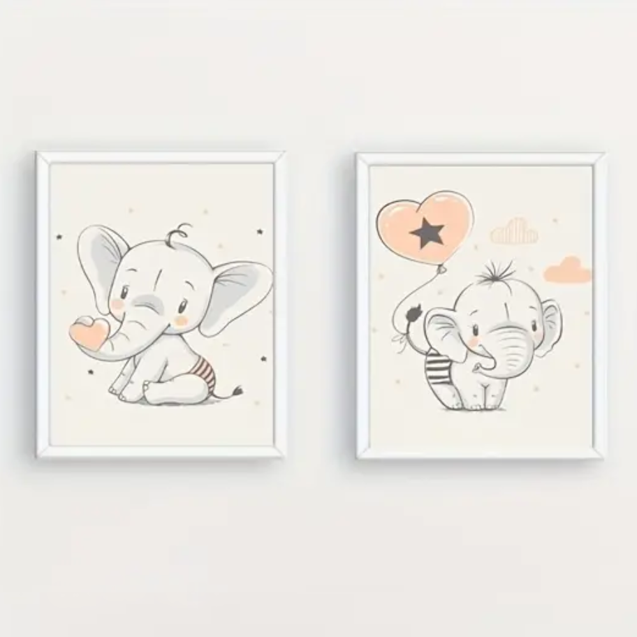 Set: 2 olifanten posters