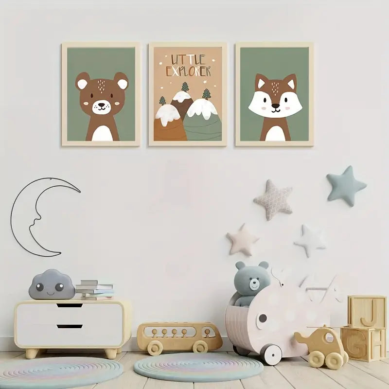 Set: 3 Canvas Posters 'Little Explorer'