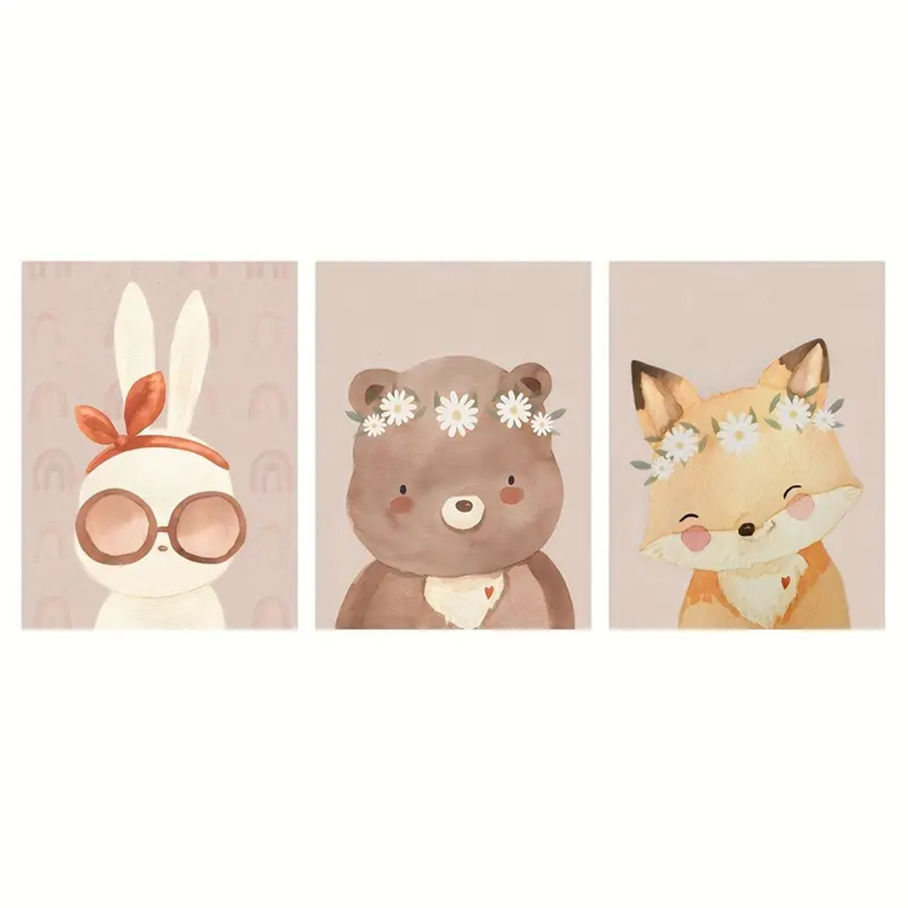 Set: 3 Canvas 'Hippie Dieren'
detail
