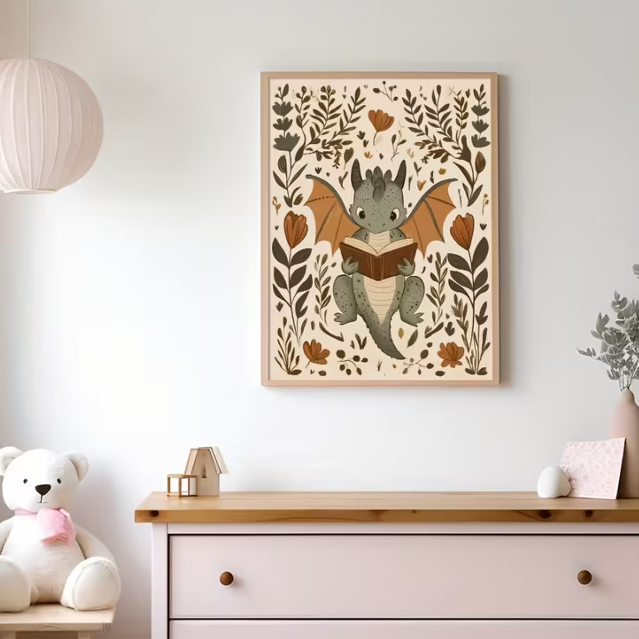 Canvas Poster 'Lezende Draak'