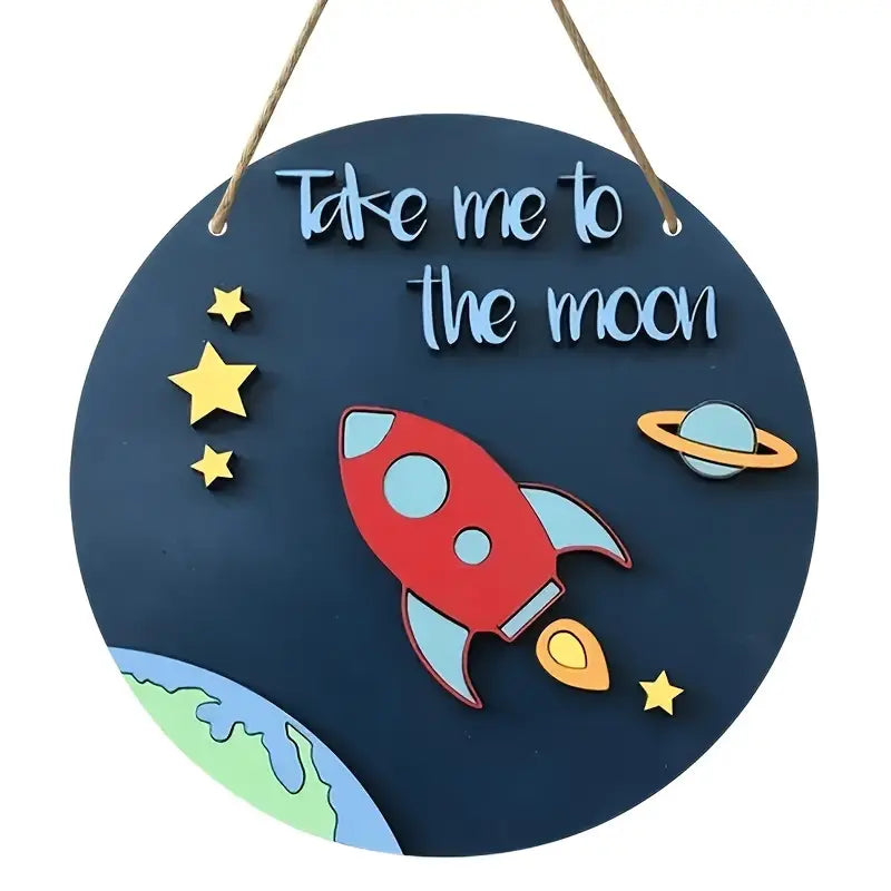 Houten Bordje 'Take Me to the Moon'