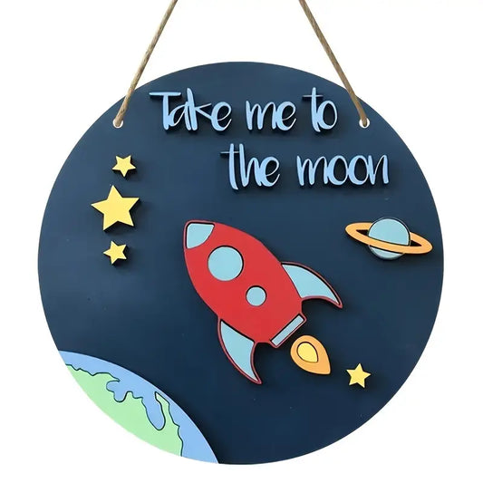 Houten Bordje 'Take Me to the Moon'