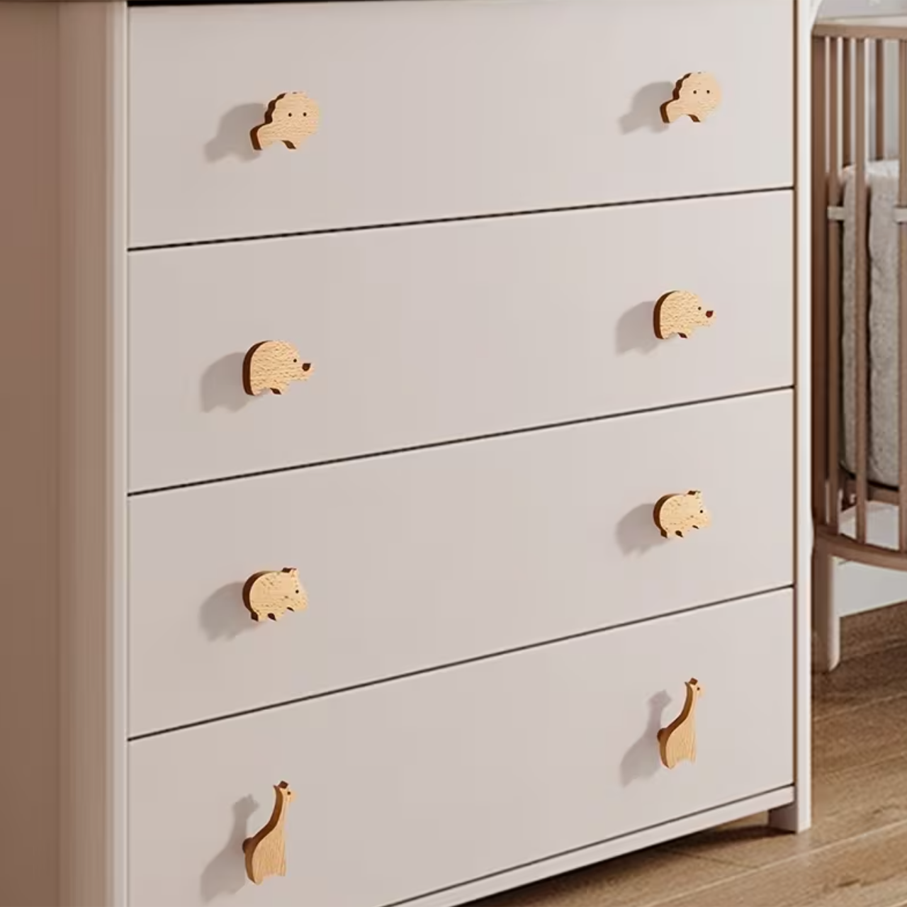 Set van 6 Houten Meubelknopjes