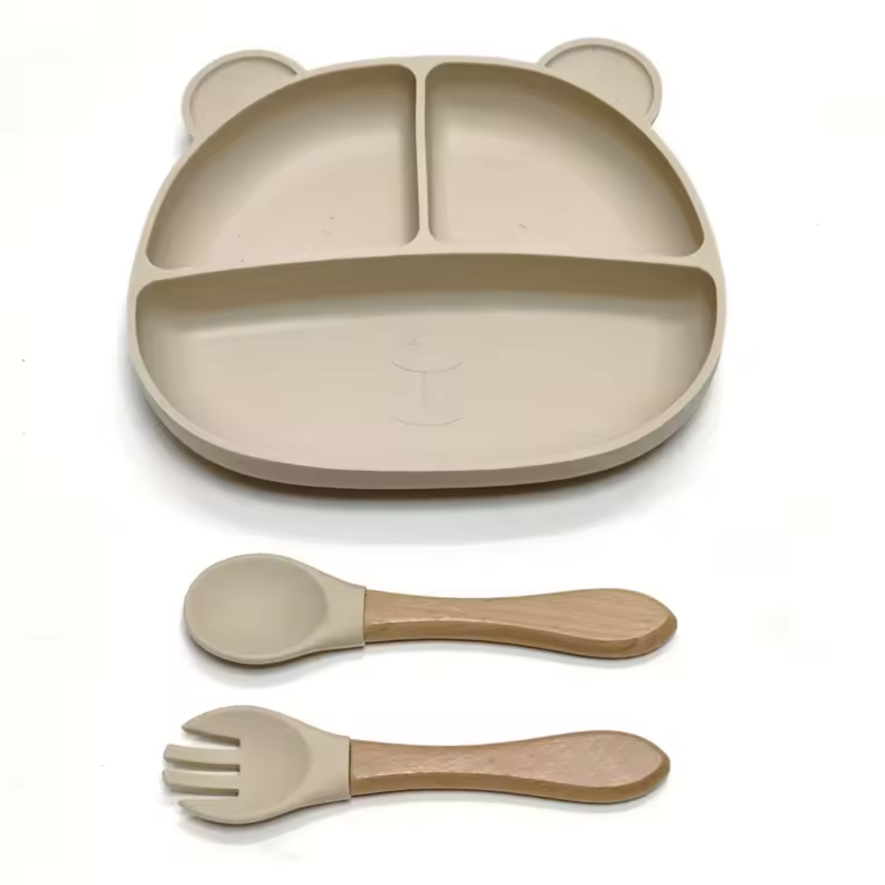 Vakjesbord 'Beer' met bestek (2 kleuren) beige