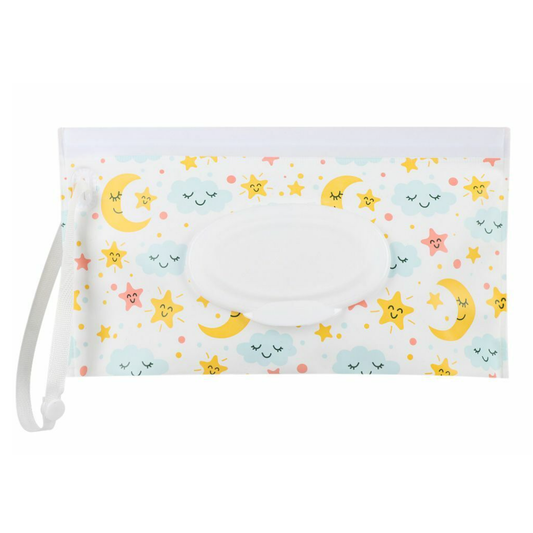 Herbruikbare Natte Doekjes Tas (Maan / Sterren)
