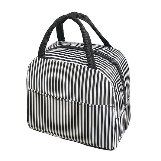 Lunchbag Zwart / Wit Gestreept