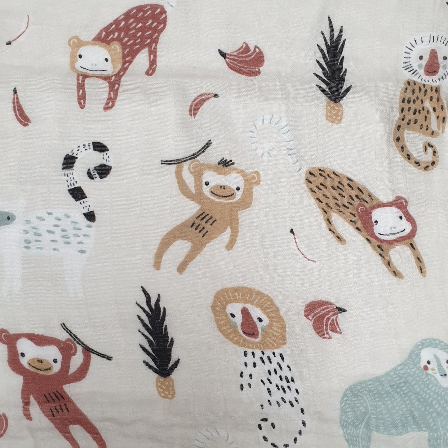 Grote mousseline doek met dieren print