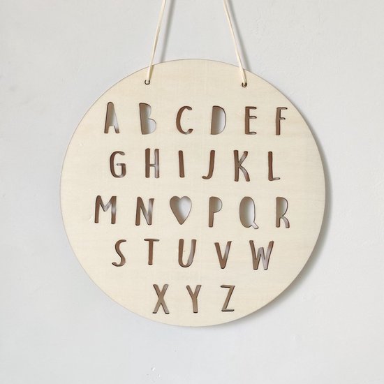 ABC bordje van hout