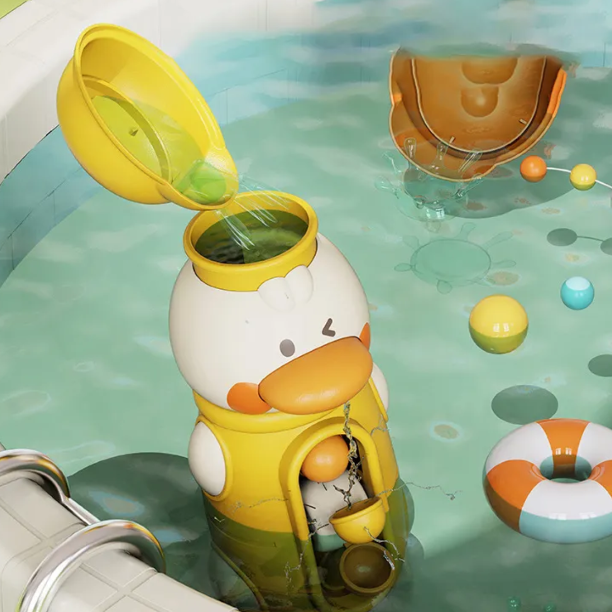 Badspeeltje met Waterrad detail