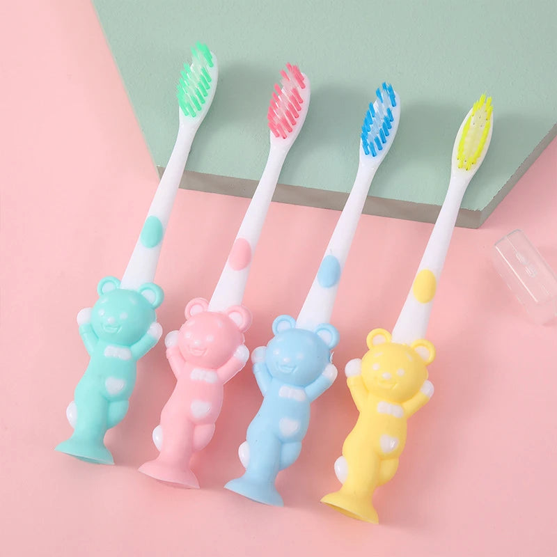 Set van 4 Beren-tandenborstels in verschillende kleuren
