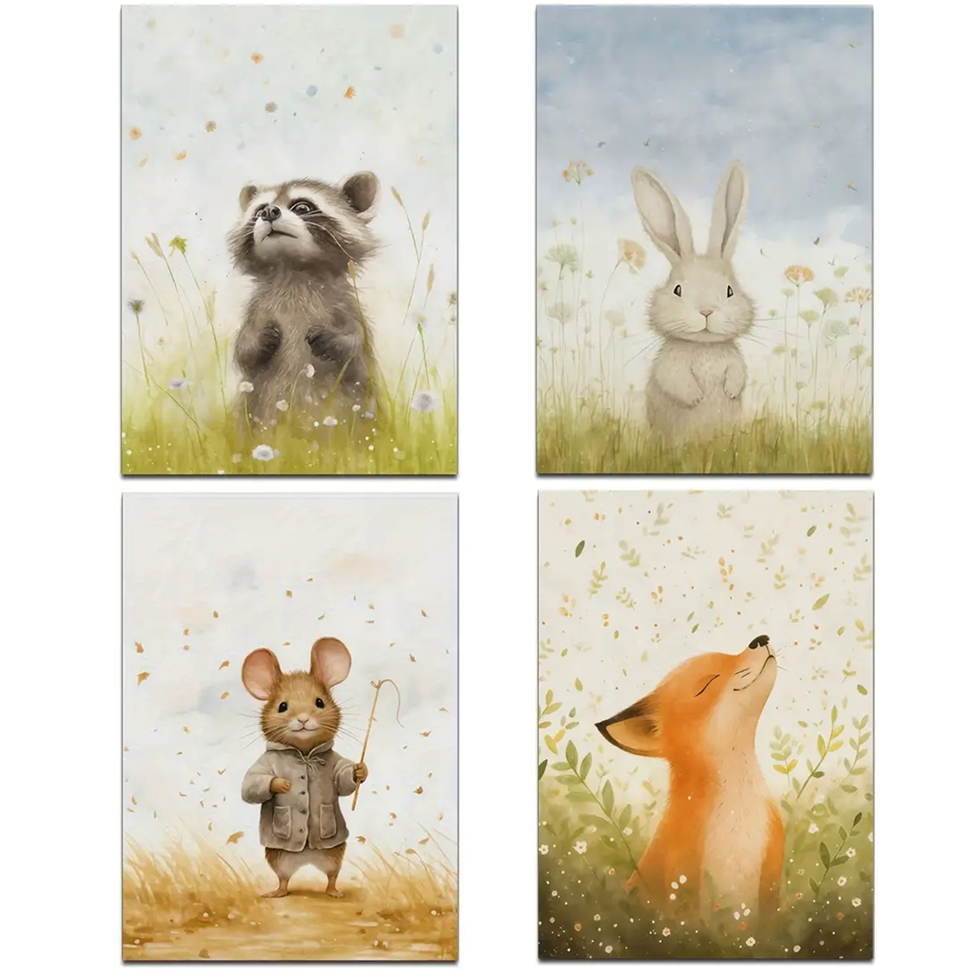 Canvas Posters 'Aquarel Dieren' A5